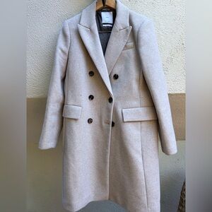 Mango Classic Tan Double-Breasted Trench Coat